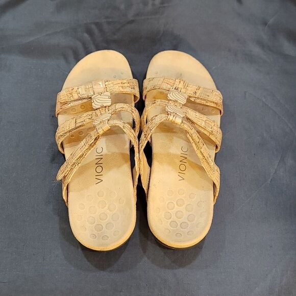 VIONIC AMBER GOLD CORK SYNTHETIC WOMEN"S SANDAL - Picture 4 of 14